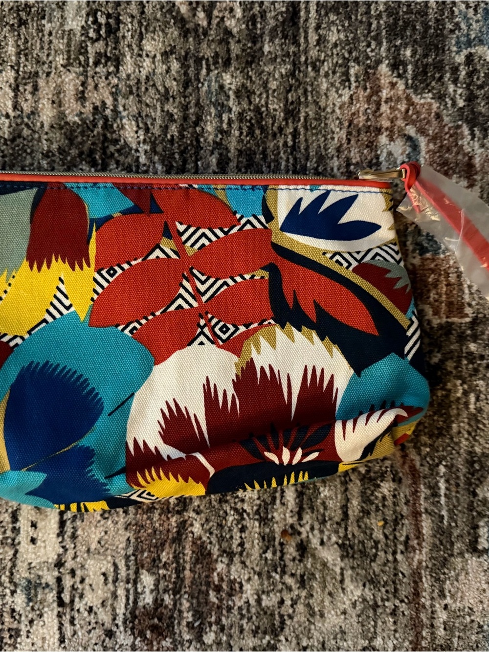 Estee Lauder Floral Print Cosmetic Pouch in Red, Blue, Yellow
